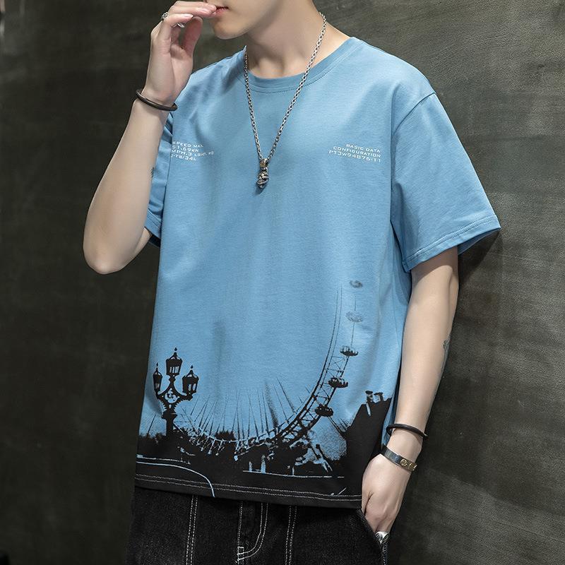 Men s Sky Blue Ferris Wheel Print T-Shirt, Casual Short Sleeve Cityscape Graphic Tee for Daily Wear M синій
Men s Sky Blue Ferris Wheel Print T-Shirt, Casual Short Sleeve Cityscape Graphic Tee for Daily Wear M синій