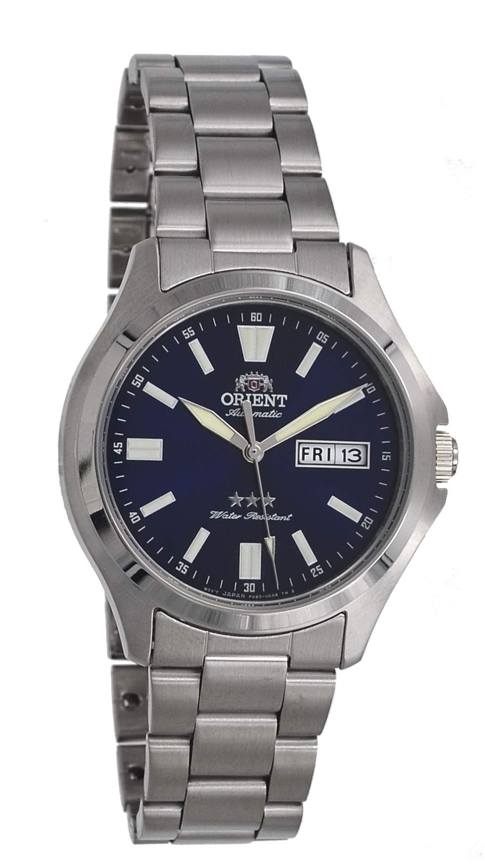 Orient RA-AB0F09L Men s Stainless Steel 3 Star Blue Dial Luminous Index Day Date Automatic Watch
Orient RA-AB0F09L Men s Stainless Steel 3 Star Blue Dial Luminous Index Day Date Automatic Watch