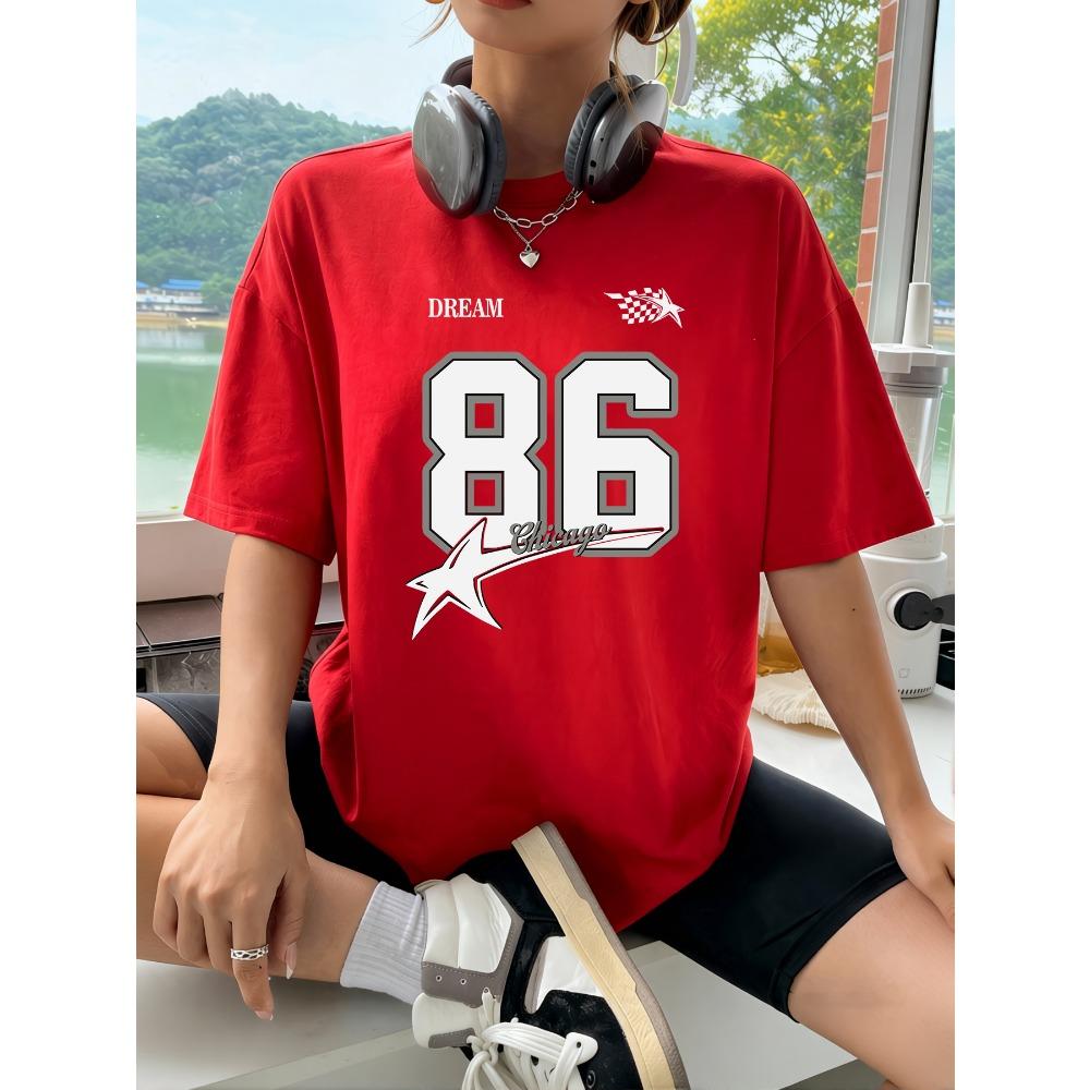 Chicago Number 86 Star Design Women T-Shirt Summer Cotton T Shirts Y2K Loose Breathable Sportswear Casual Clothes S
Chicago Number 86 Star Design Women T-Shirt Summer Cotton T Shirts Y2K Loose Breathable Sportswear Casual Clothes S