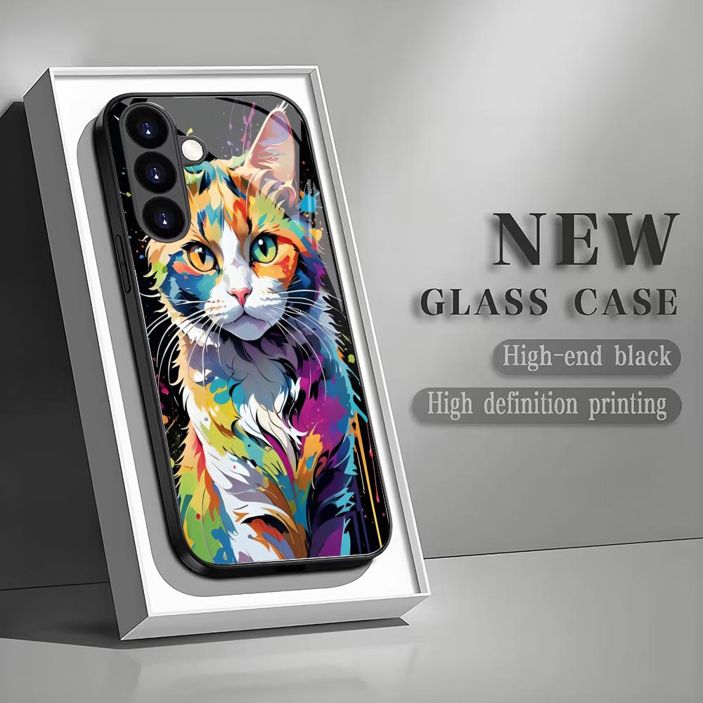 Colorful cat black tempered glass phone case suitable for Samsung Galaxy S26 S25 S24 S23 S22 S21 S20 FE/Ultra/Plus anti fall GalaxyS26Ultra
Colorful cat black tempered glass phone case suitable for Samsung Galaxy S26 S25 S24 S23 S22 S21 S20 FE/Ultra/Plus anti fall GalaxyS26Ultra