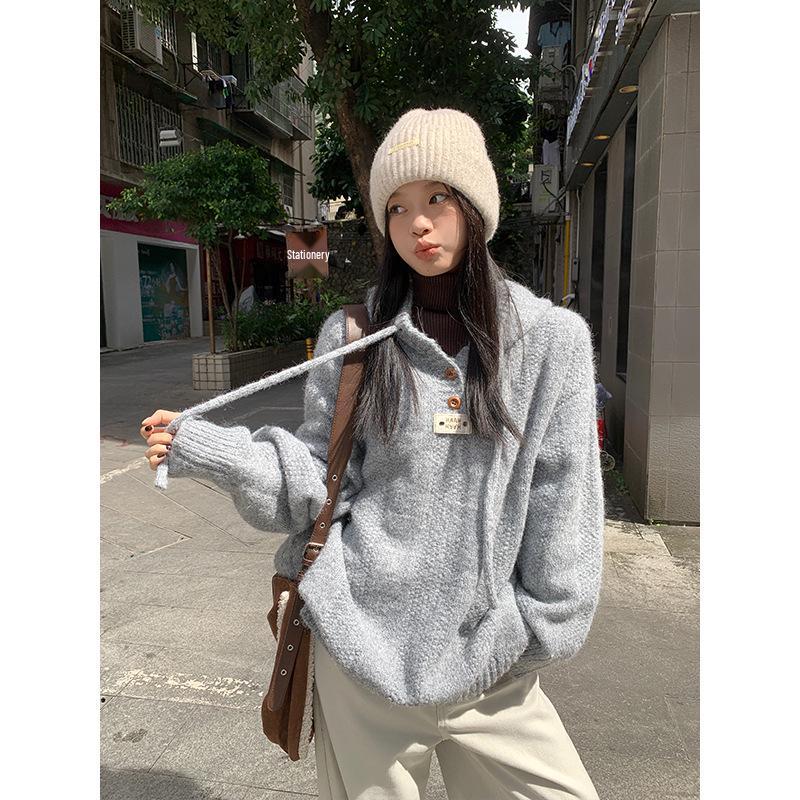 Song Zhengeun Women s Brown Hooded Sweater - Autumn Style Loose Knit Cardigan One Size
Song Zhengeun Women s Brown Hooded Sweater - Autumn Style Loose Knit Cardigan One Size