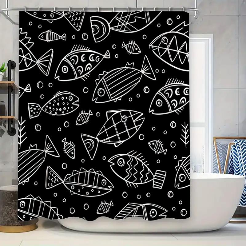 Black White Fish Pattern Shower Curtain Home Decor For Bathtub Waterproof Bathroom Supplies 180X180Cm W60H190(CM)-1 Pcs
Black White Fish Pattern Shower Curtain Home Decor For Bathtub Waterproof Bathroom Supplies 180X180Cm W60H190(CM)-1 Pcs