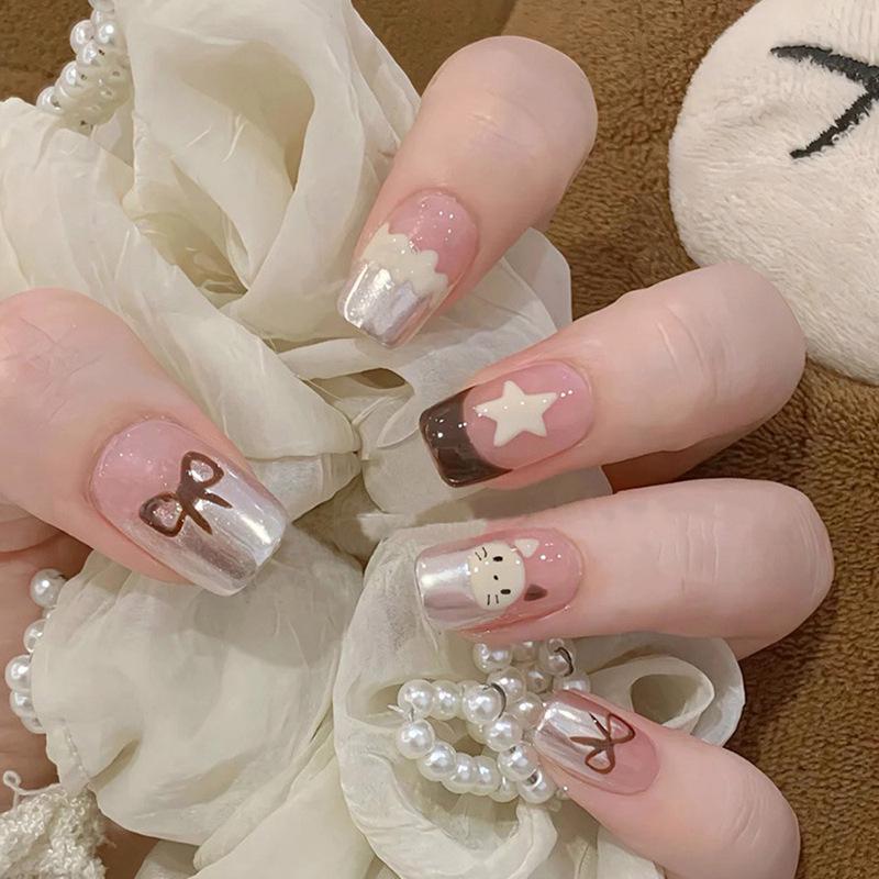 Star French Kitten Wearable Cartoon Ice Cream Nail Art Patches - Sweet, Cool Student Daily False Nail Pieces
Star French Kitten Wearable Cartoon Ice Cream Nail Art Patches - Sweet, Cool Student Daily False Nail Pieces