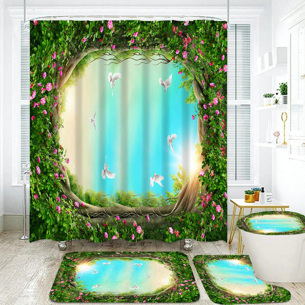 Waterproof Bathroom Shower Curtain Flower Bath Curtain Sets Toilet Cover Non-Slip Mat Rug Carpet Set Home Decor Accessories W60H190(CM)-1 Pcs
Waterproof Bathroom Shower Curtain Flower Bath Curtain Sets Toilet Cover Non-Slip Mat Rug Carpet Set Home Decor Accessories W60H190(CM)-1 Pcs
