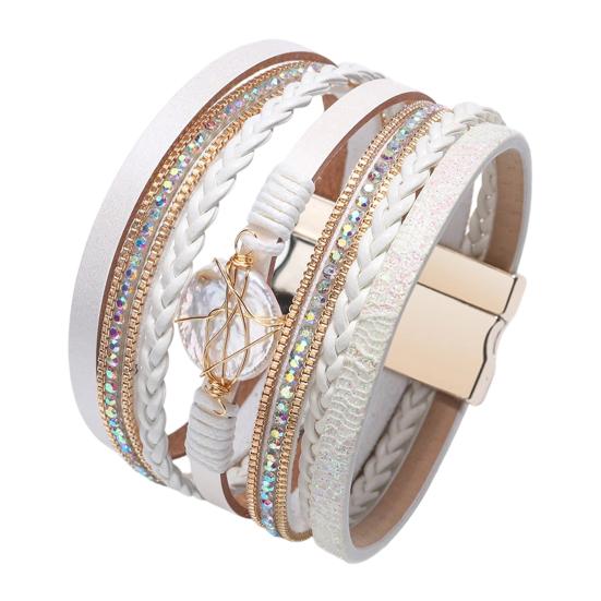 Women Braided Bracelet Adjustable Design Imitation Pearl Rhinestones Decor Secure Closure Wristband Wrist Accessory білий
Women Braided Bracelet Adjustable Design Imitation Pearl Rhinestones Decor Secure Closure Wristband Wrist Accessory білий