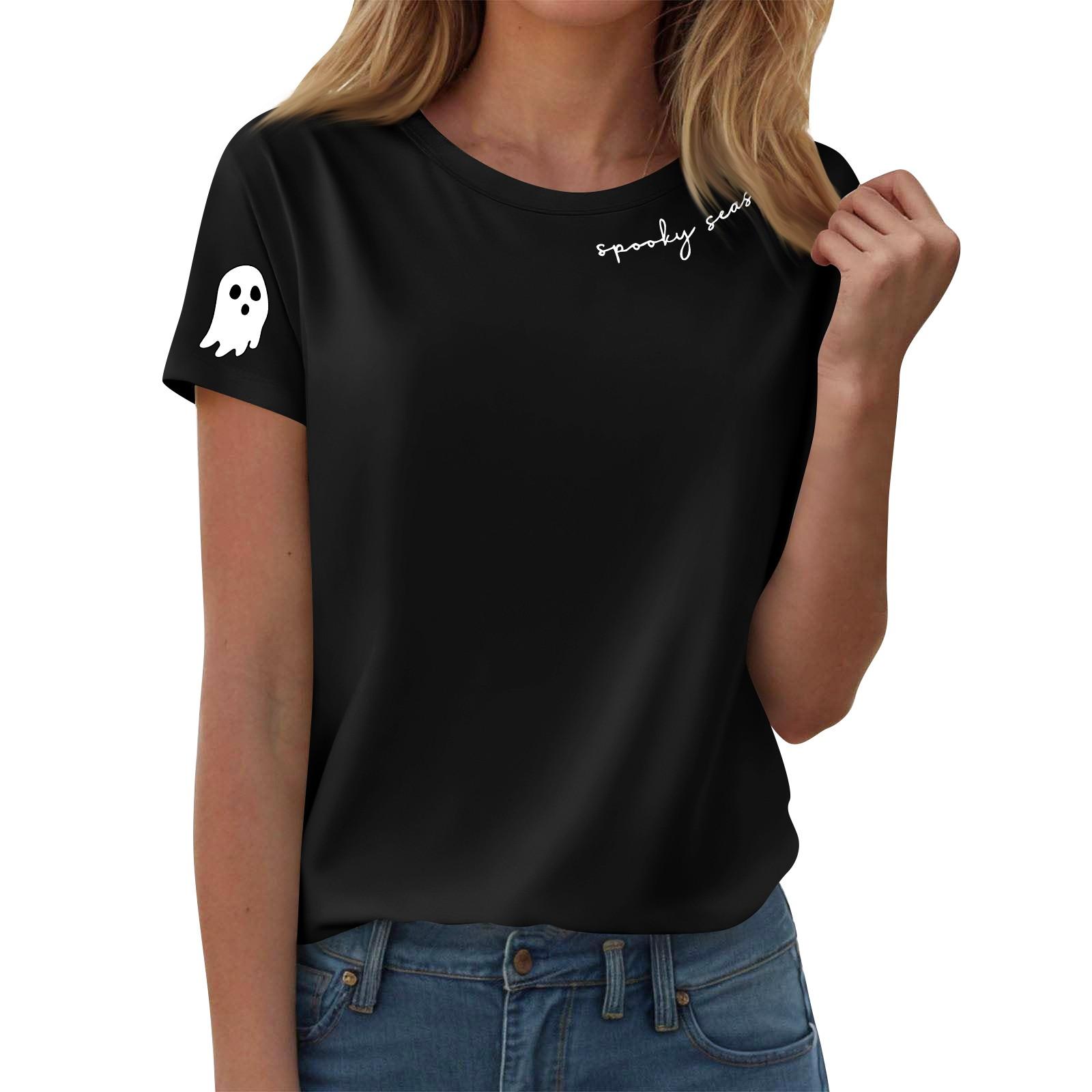 Женские футболки, Женские топы с коротким рукавом, Летняя мода, Повседневные стильные футболки с круглым вырезом, Туники M чёрный
Женские футболки, Женские топы с коротким рукавом, Летняя мода, Повседневные стильные футболки с круглым вырезом, Туники M чёрный