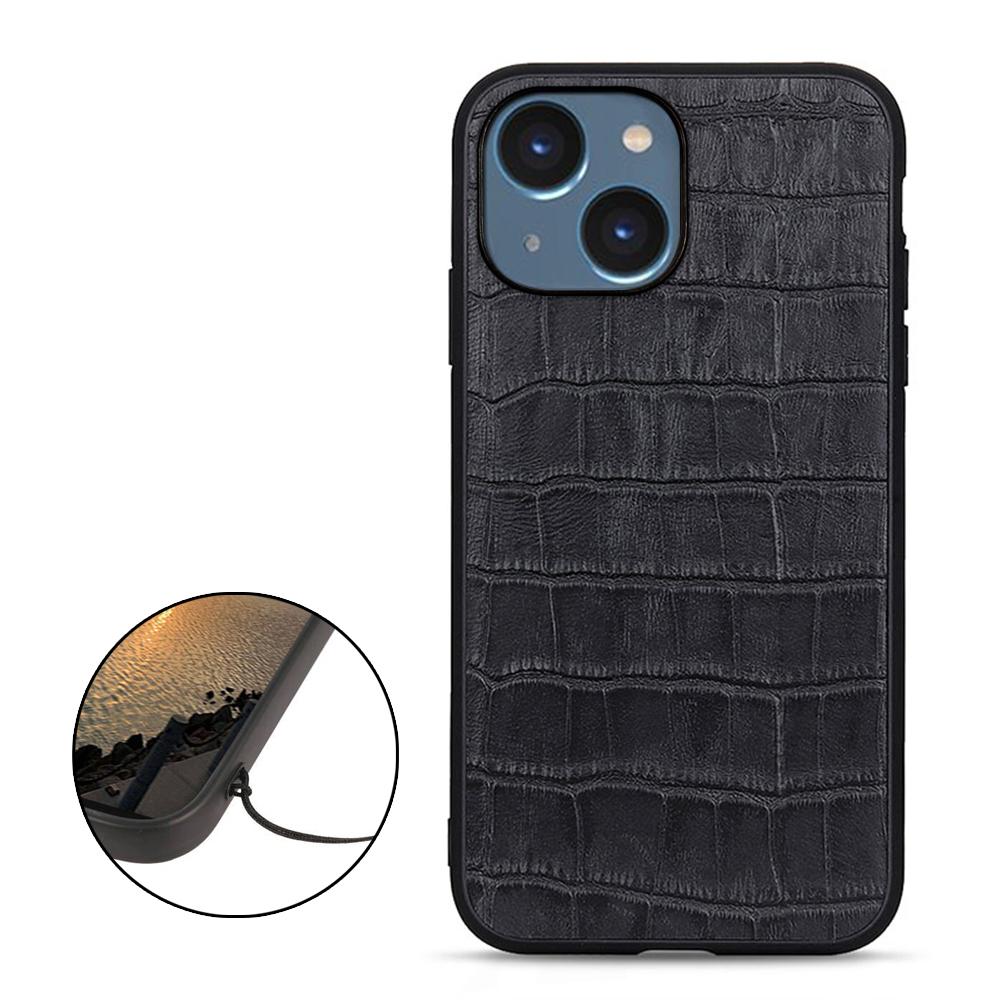 For iPhone 15 Dustproof Genuine Cow Leather+TPU+PC Phone Case Crocodile Texture Phone Cover Black
For iPhone 15 Dustproof Genuine Cow Leather+TPU+PC Phone Case Crocodile Texture Phone Cover Black