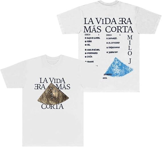 Milo J La Vida Era Mas Corta TShirts Streetwear Tee Women Men Hiphop Crewneck Short Sleeve M
Milo J La Vida Era Mas Corta TShirts Streetwear Tee Women Men Hiphop Crewneck Short Sleeve M