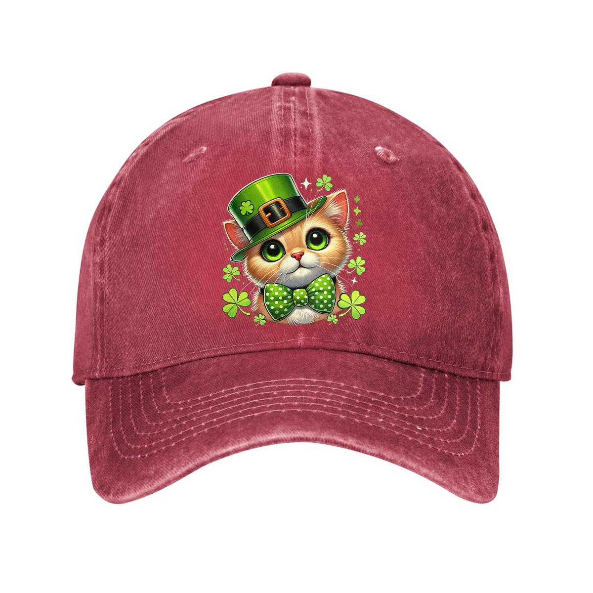 St Patrick Day Cute Cat Shamrock Print Denim Baseball Cap Vintage Adjustable Outdoor Trucker Hat Unisex One Size
St Patrick Day Cute Cat Shamrock Print Denim Baseball Cap Vintage Adjustable Outdoor Trucker Hat Unisex One Size