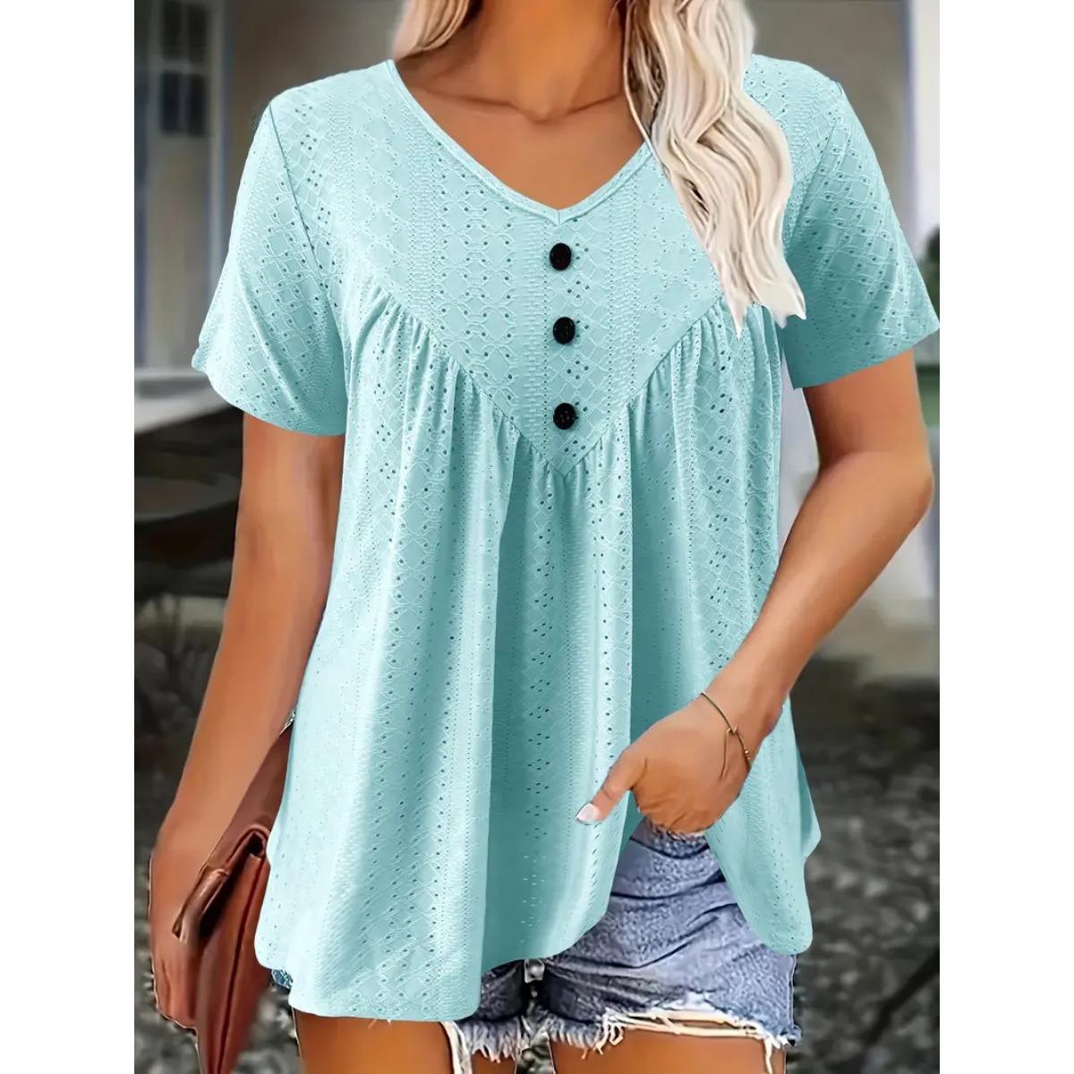 Spring Summer Women s Casual V-Neck Short Sleeve T-Shirt Top for Crossborder S небесно-голубой
Spring Summer Women s Casual V-Neck Short Sleeve T-Shirt Top for Crossborder S небесно-голубой