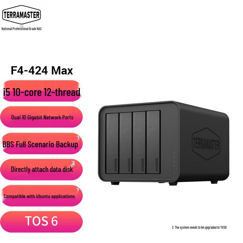 TerraMaster F4-424 Max NAS з 4 відсіками
TerraMaster F4-424 Max NAS з 4 відсіками