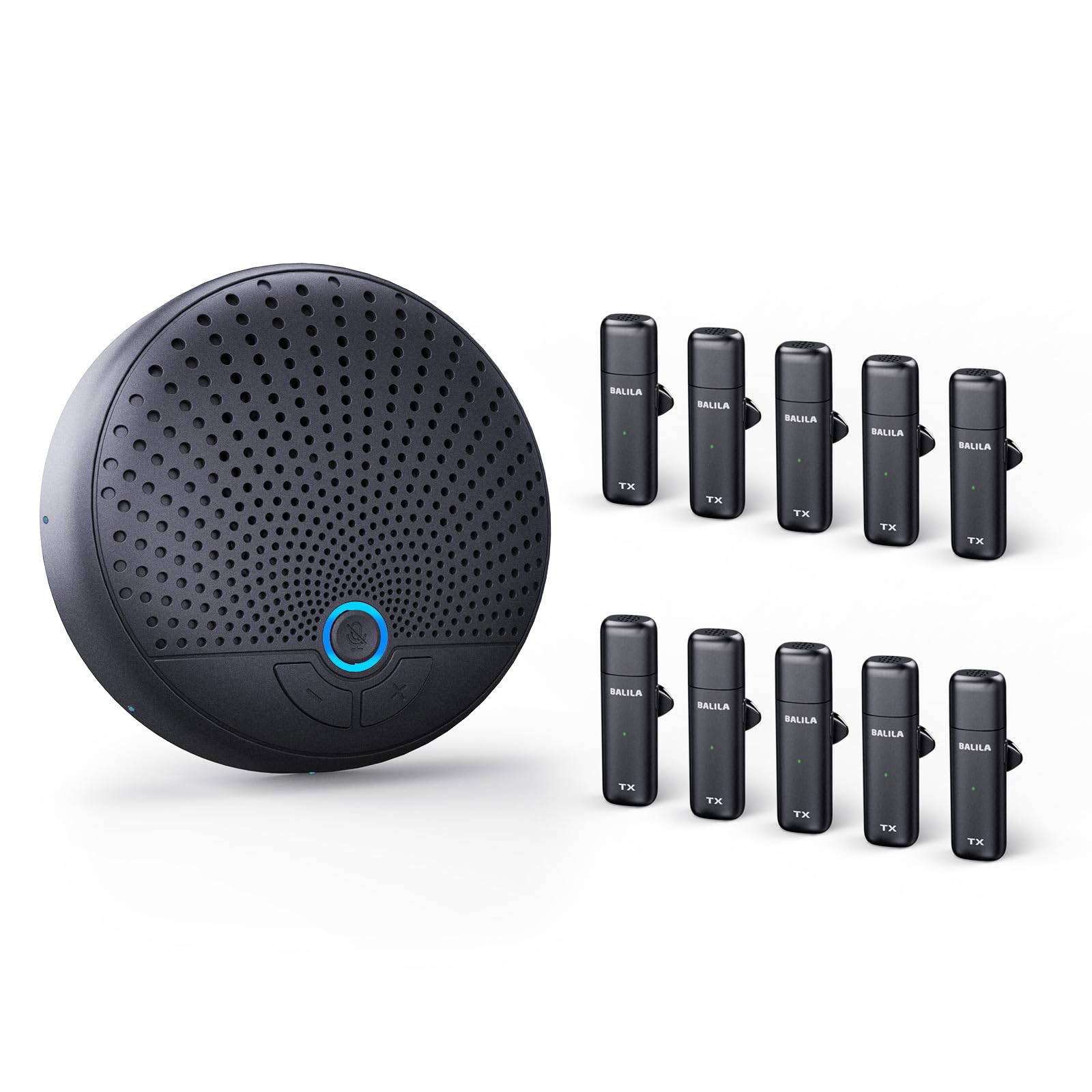 BALILA Conference Microphone Speaker Wireless Speakerphone System with 10 Clip Microphones Noise Canceling Technology TV Ideal for Online Video
BALILA Conference Microphone Speaker Wireless Speakerphone System with 10 Clip Microphones Noise Canceling Technology TV Ideal for Online Video