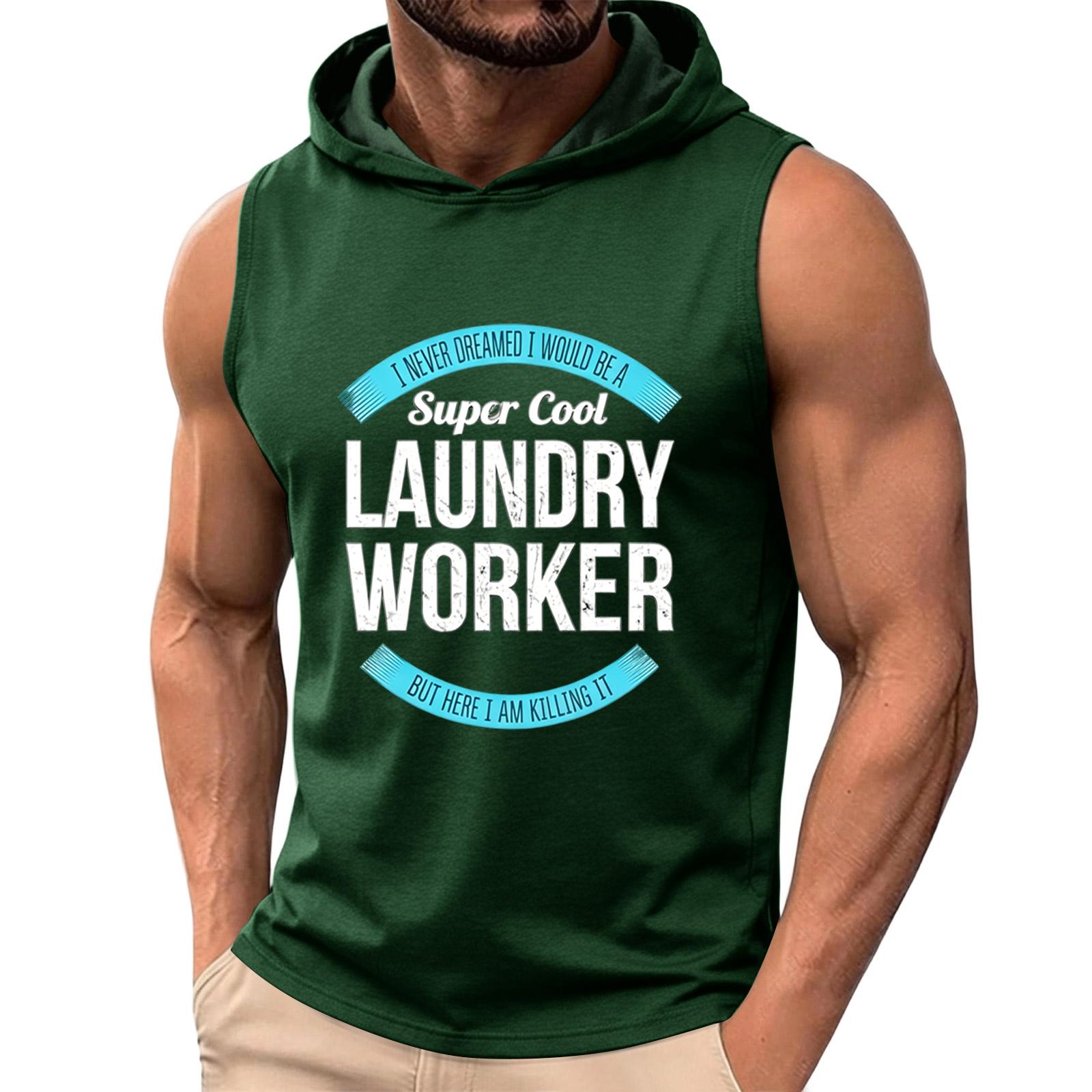 Men s Sleeveless Hooded Tank Top Lightweight Casual Pullover Hoodie with Printed Laundry Worker Graphic for Labor Day XXL
Men s Sleeveless Hooded Tank Top Lightweight Casual Pullover Hoodie with Printed Laundry Worker Graphic for Labor Day XXL