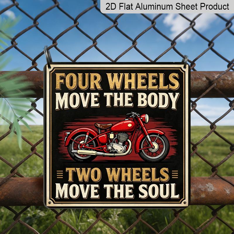 2D Flat - 1pc, Vintage Metal Aluminum Decorative Sign, Retro Four Wheels Move The Body, Two Wheels Move The Soul Motorcycle-Themed Wall Decor 20*20cm
2D Flat - 1pc, Vintage Metal Aluminum Decorative Sign, Retro Four Wheels Move The Body, Two Wheels Move The Soul Motorcycle-Themed Wall Decor 20*20cm