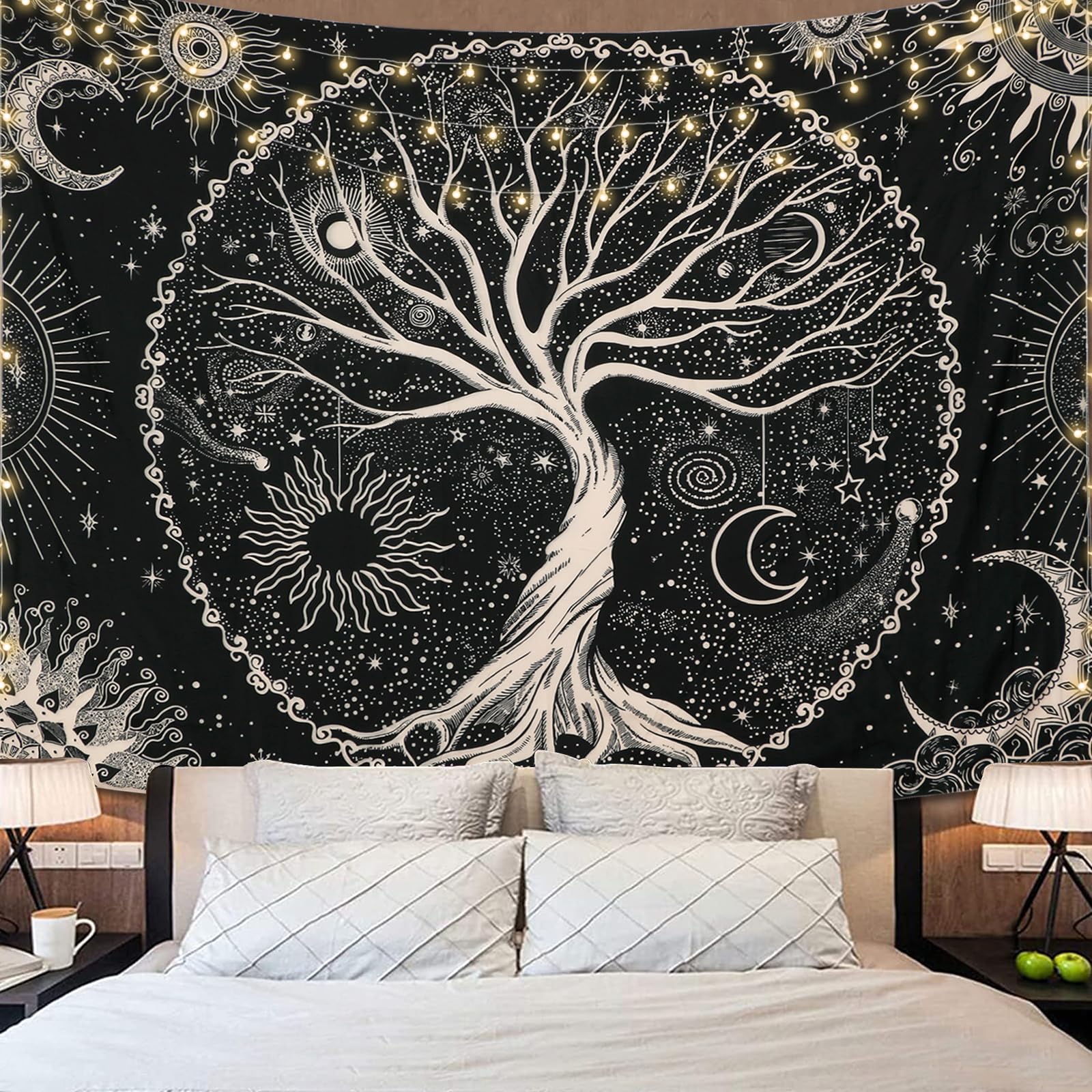 Tree of Life Tapestry Sun and Moon Galaxy Stars Wall Hanging Bohemian Mandala Bedroom Decor 74x94cm(29x37in)
Tree of Life Tapestry Sun and Moon Galaxy Stars Wall Hanging Bohemian Mandala Bedroom Decor 74x94cm(29x37in)