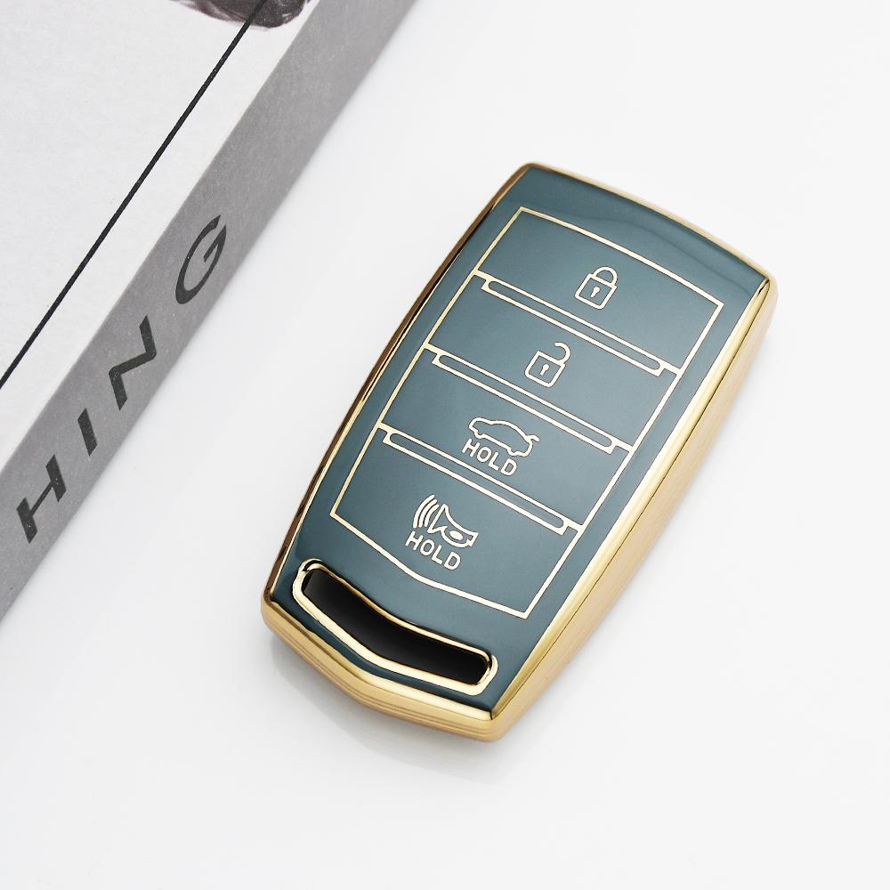 Gold Edge Tpu Car Key Case Fob Cover Protector 4 Bottons Smart Remote Keyless Bag Shell For Hyundai Genesis G70 G80 Eq900 G90
Gold Edge Tpu Car Key Case Fob Cover Protector 4 Bottons Smart Remote Keyless Bag Shell For Hyundai Genesis G70 G80 Eq900 G90
