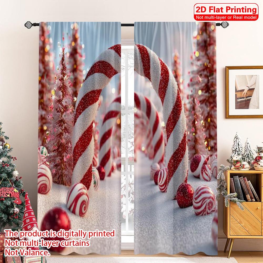 2pcs 2D flat printing Christmas Window Curtains Red candy cane Versatile Durable Polyester Without Electricity Spring Party & 100*130 Grommet Top 1pcs
2pcs 2D flat printing Christmas Window Curtains Red candy cane Versatile Durable Polyester Without Electricity Spring Party & 100*130 Grommet Top 1pcs