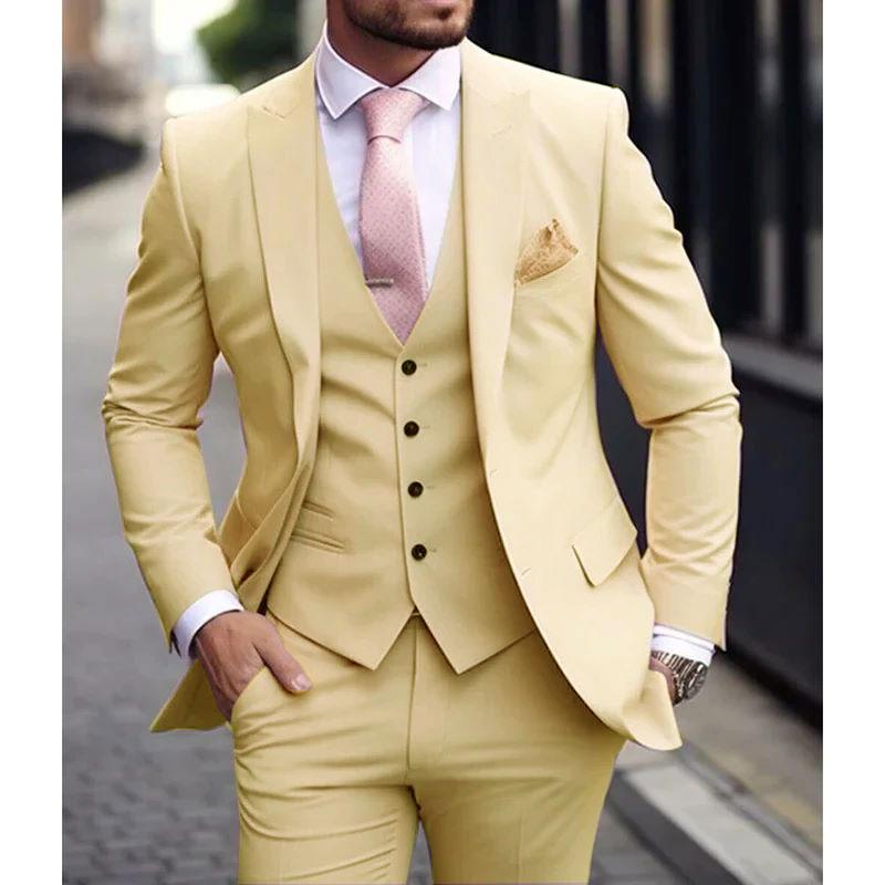 Pink Luxury Men Suits 2024 Terno Slim fit 3 Piece Jacket Pant With Vest Groom Wedding Tuxedo Costume Homme Formal Occasion Terno 5XL світлого кольору хакі
Pink Luxury Men Suits 2024 Terno Slim fit 3 Piece Jacket Pant With Vest Groom Wedding Tuxedo Costume Homme Formal Occasion Terno 5XL світлого кольору хакі