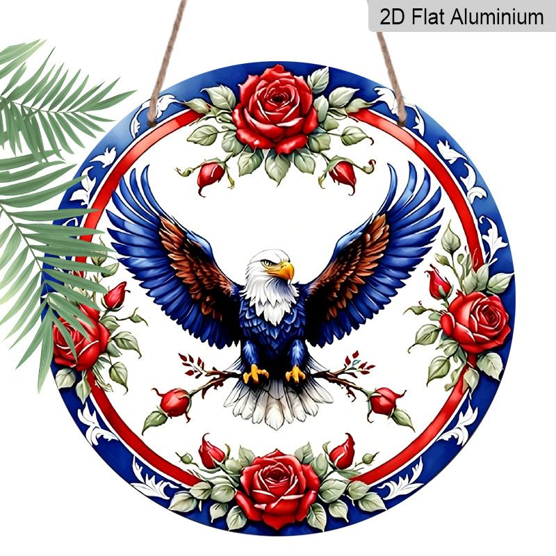 2D Flat, 1pc Blue, Red and White Eagle Garland Sign, round Metal Aluminum Garland Sign, Patriotic Sign, 4th of July & Memrial Day Decorative 7.87*7.87in
2D Flat, 1pc Blue, Red and White Eagle Garland Sign, round Metal Aluminum Garland Sign, Patriotic Sign, 4th of July & Memrial Day Decorative 7.87*7.87in