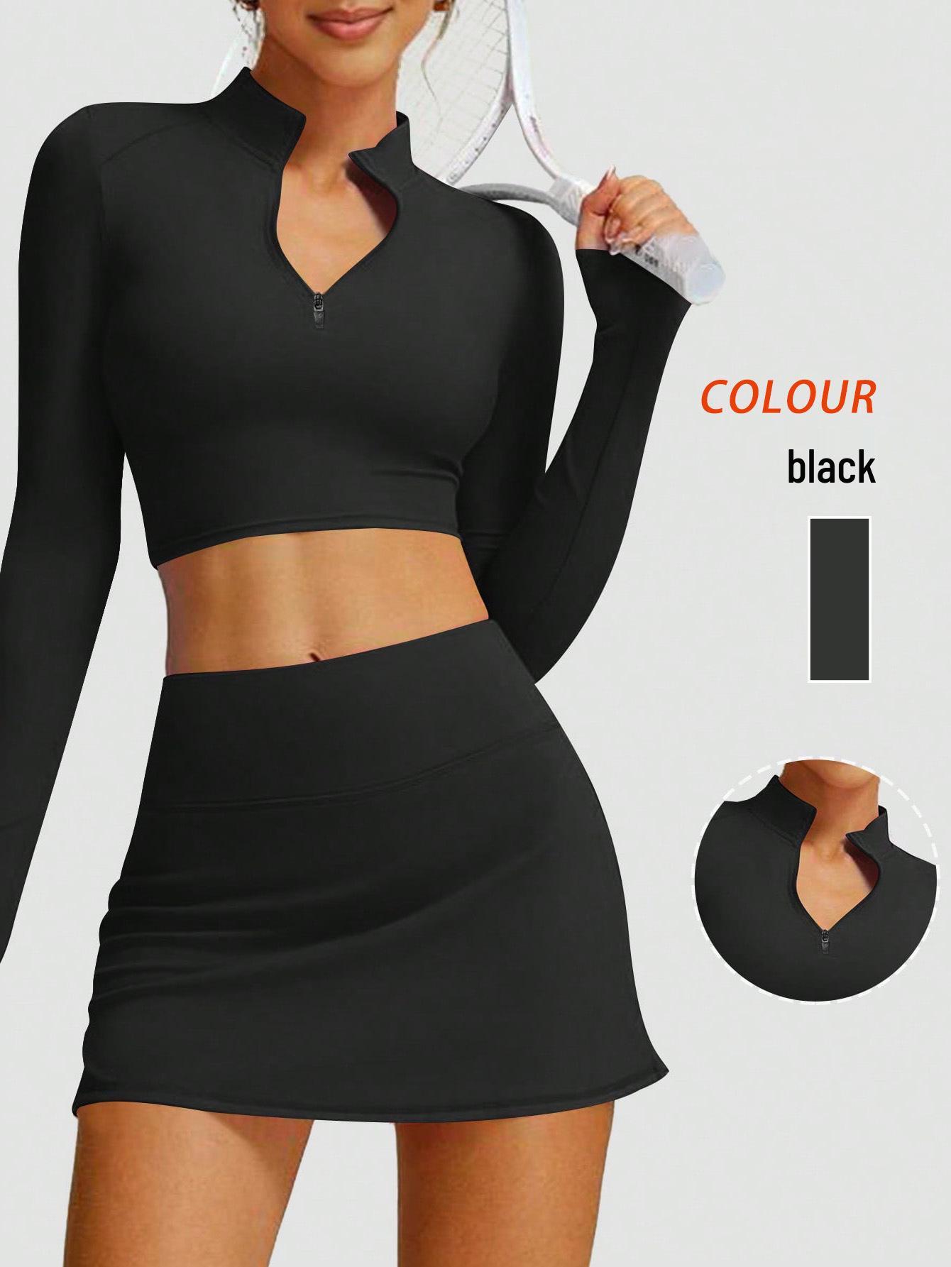 Комплект топа для йоги и фитнеса с высоким воротом и длинными рукавами для весны и осени L
Комплект топа для йоги и фитнеса с высоким воротом и длинными рукавами для весны и осени L