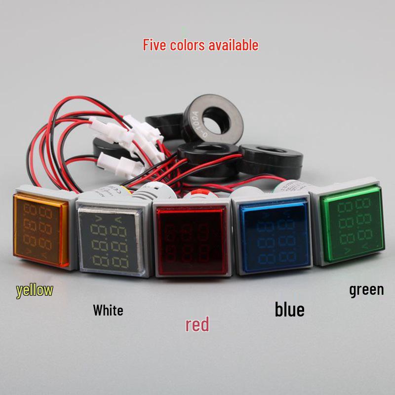 Square LED Digital Display Meter: AC Voltmeter, Ammeter, Frequency & Temperature Triple Indicator Light Yellow Dual Display
Square LED Digital Display Meter: AC Voltmeter, Ammeter, Frequency & Temperature Triple Indicator Light Yellow Dual Display