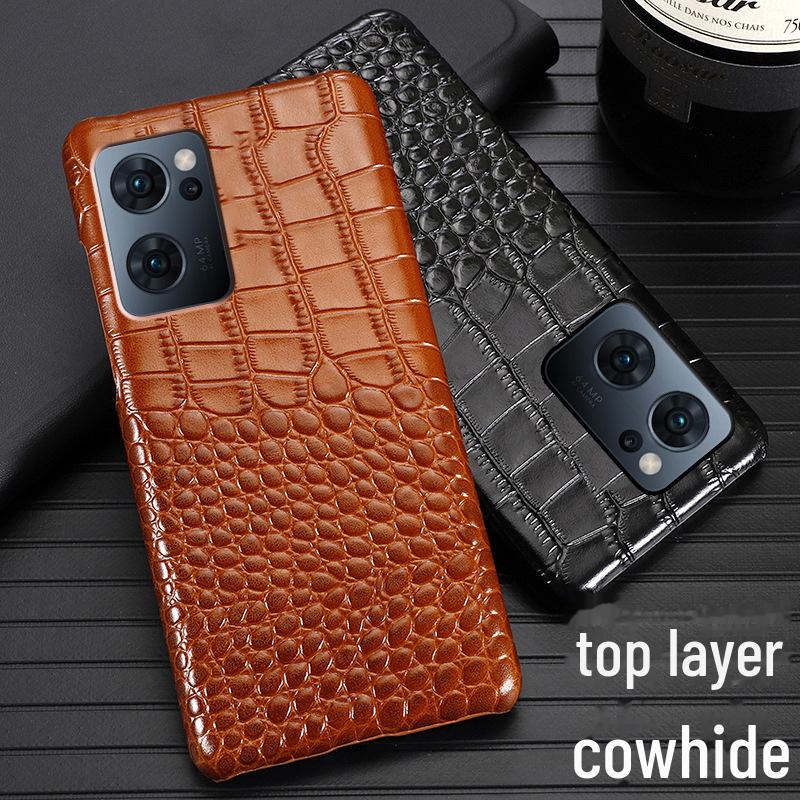 OPPO Reno7/7PRO/7Pro+ Cowhide Crocodile Pattern Leather Case - Half-cover Protective Cover Reno 5 Pro+
OPPO Reno7/7PRO/7Pro+ Cowhide Crocodile Pattern Leather Case - Half-cover Protective Cover Reno 5 Pro+