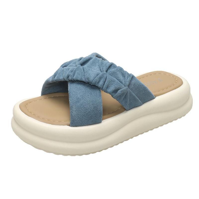 Slippers women s summer outer wear pleated cross belt new casual thick bottom fashion cool slippers 40 синий
Slippers women s summer outer wear pleated cross belt new casual thick bottom fashion cool slippers 40 синий