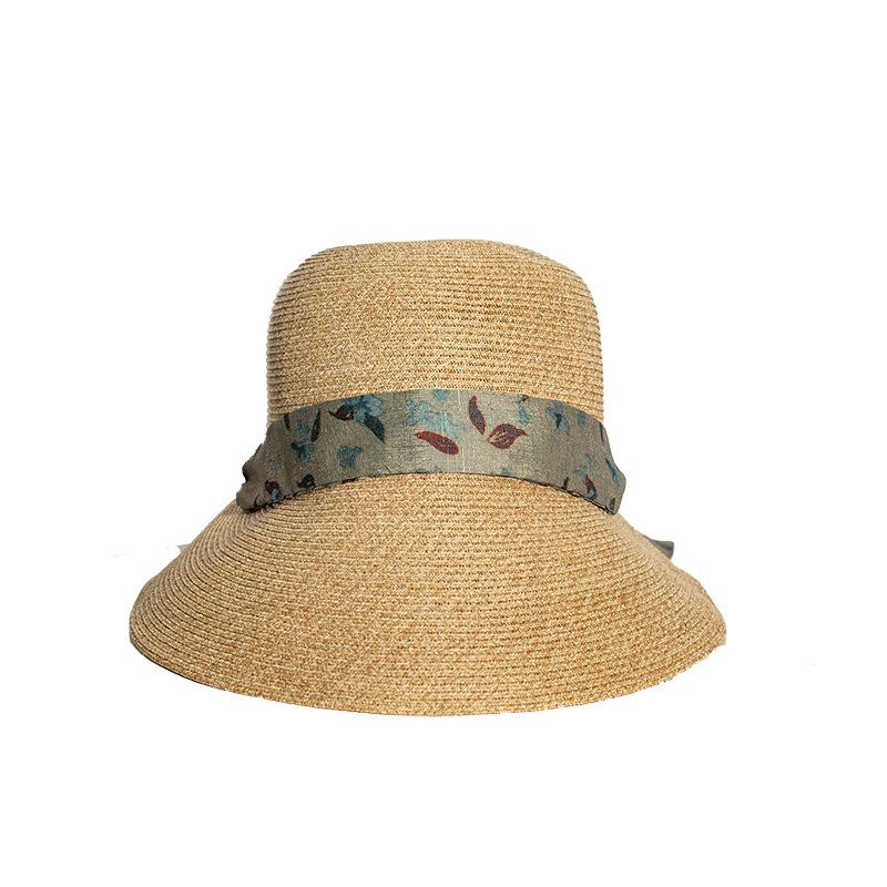 Japanese Retro Floral Print Tie Wide Brim Straw Hat, Foldable Sun Protection Bucket Cap for Women Vacation adjustable 54-58cm
Japanese Retro Floral Print Tie Wide Brim Straw Hat, Foldable Sun Protection Bucket Cap for Women Vacation adjustable 54-58cm