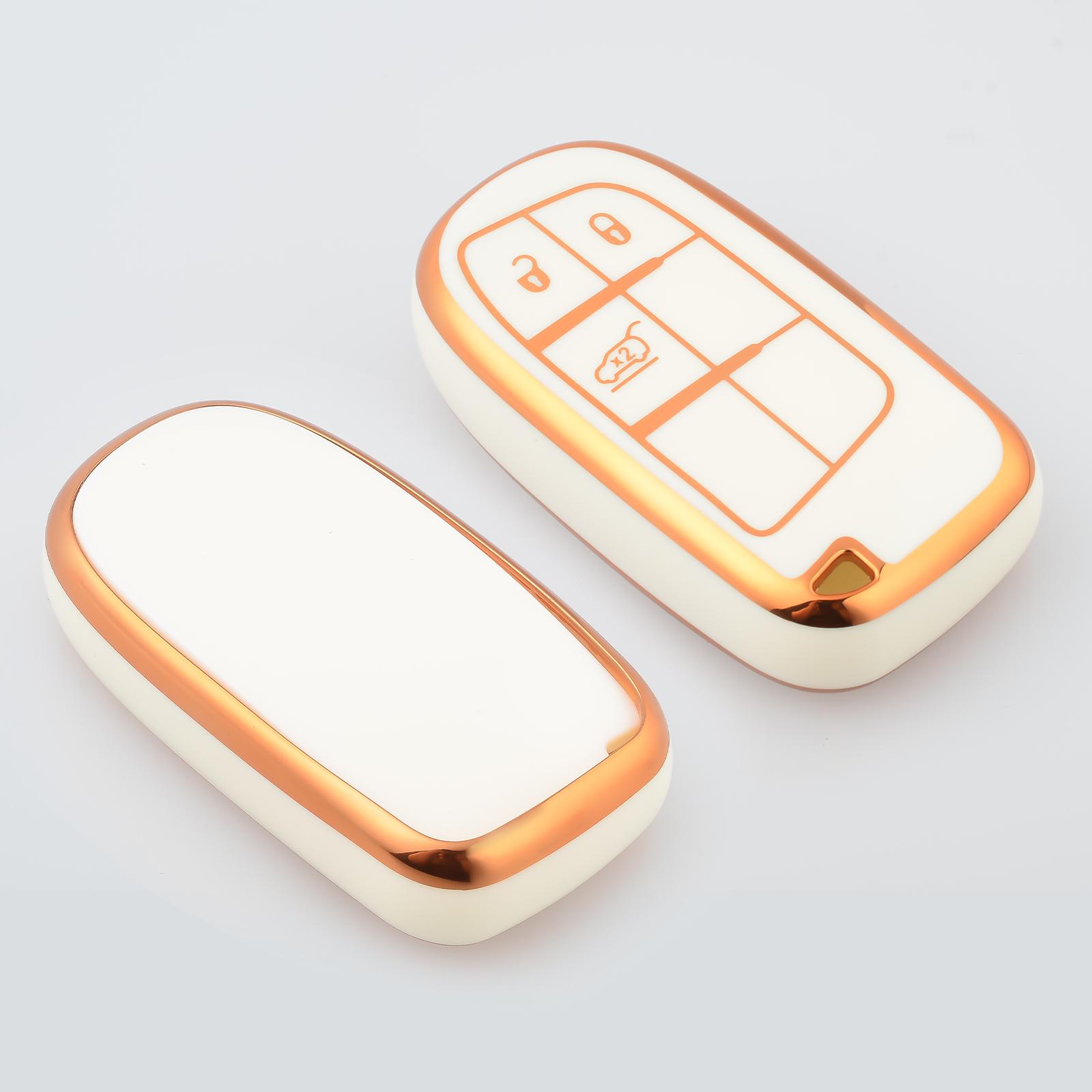 Fashion Car Keychain TPU Car Key Fob Case Cover For Jeep Renegade Compass Grand Cherokee Chrysler 300C Wrangler Dodge 3 Buttons біле золото кольору
Fashion Car Keychain TPU Car Key Fob Case Cover For Jeep Renegade Compass Grand Cherokee Chrysler 300C Wrangler Dodge 3 Buttons біле золото кольору