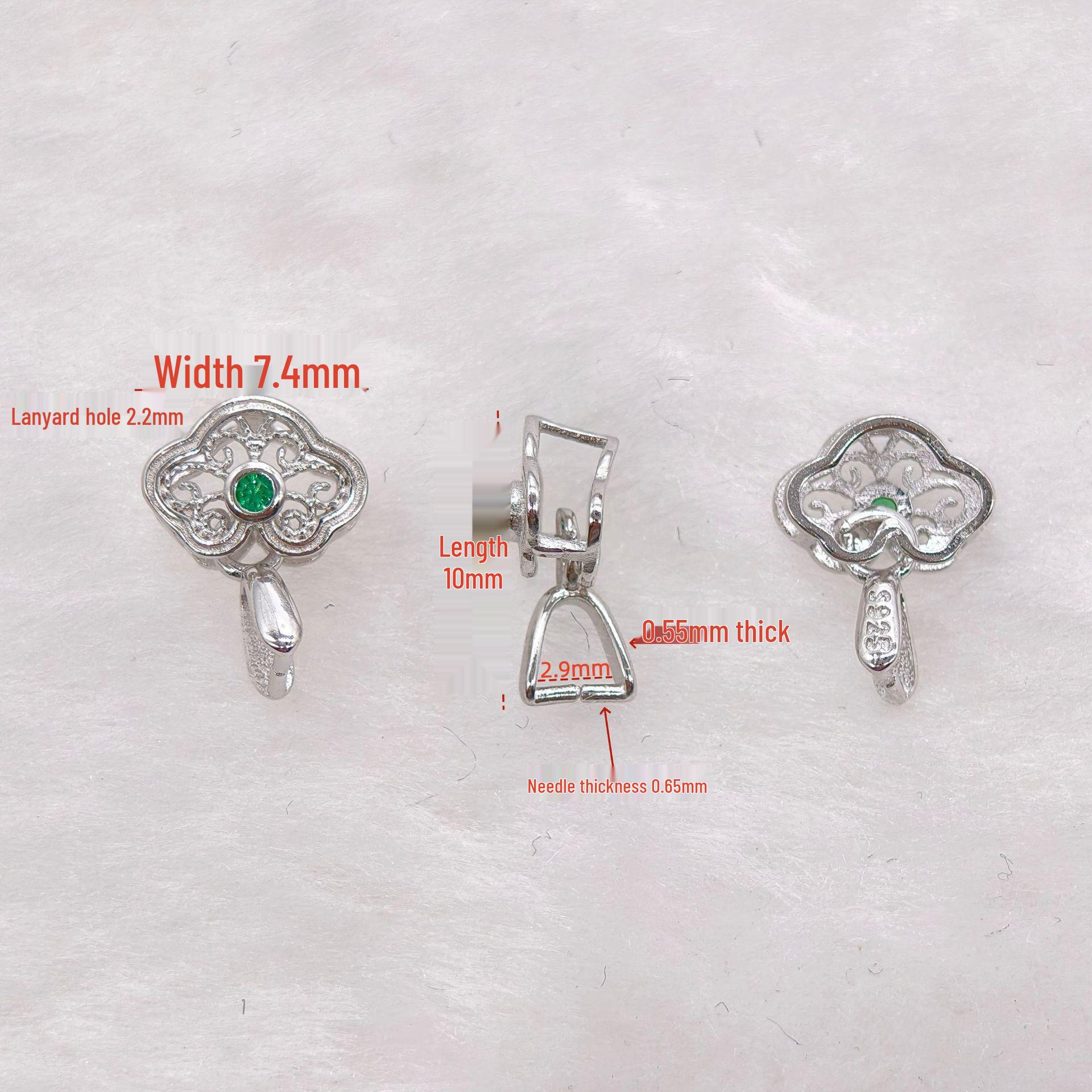 S925 Sterling Silver Buddha Head Flower Pattern Jade Necklace Clasp
S925 Sterling Silver Buddha Head Flower Pattern Jade Necklace Clasp