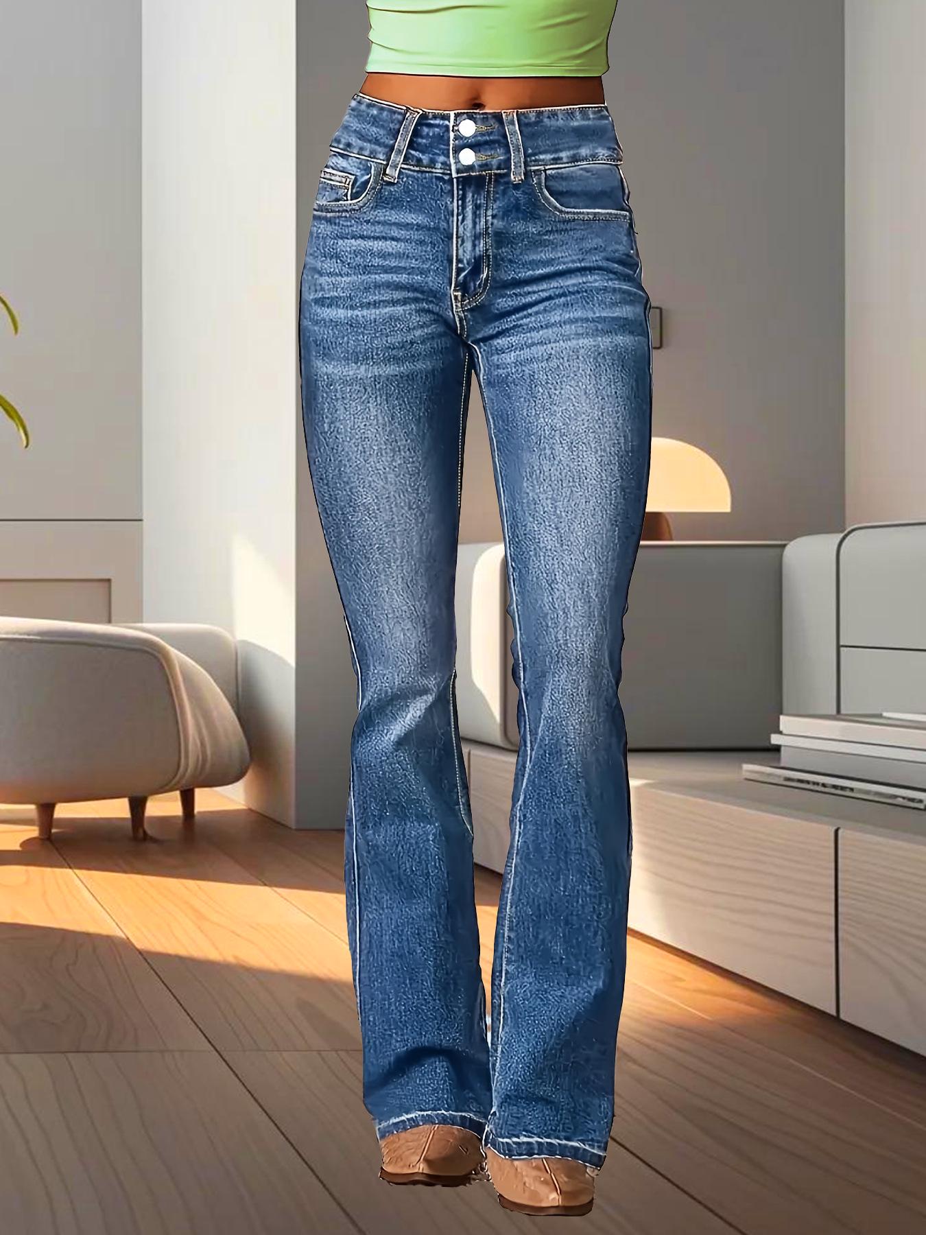 European and American Women s Elastic Double Button Bell Bottom Jeans with Multi-Process Pockets - Slimming and Fashionable Blue. M синий
European and American Women s Elastic Double Button Bell Bottom Jeans with Multi-Process Pockets - Slimming and Fashionable Blue. M синий