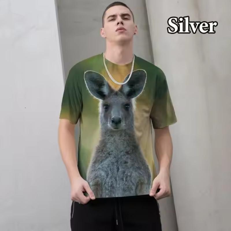 Large Animal T-shirt Men Personality Street Funny Fashion Casual Kangaroo 3D Printing T Shirt Tops 6XL срібний
Large Animal T-shirt Men Personality Street Funny Fashion Casual Kangaroo 3D Printing T Shirt Tops 6XL срібний