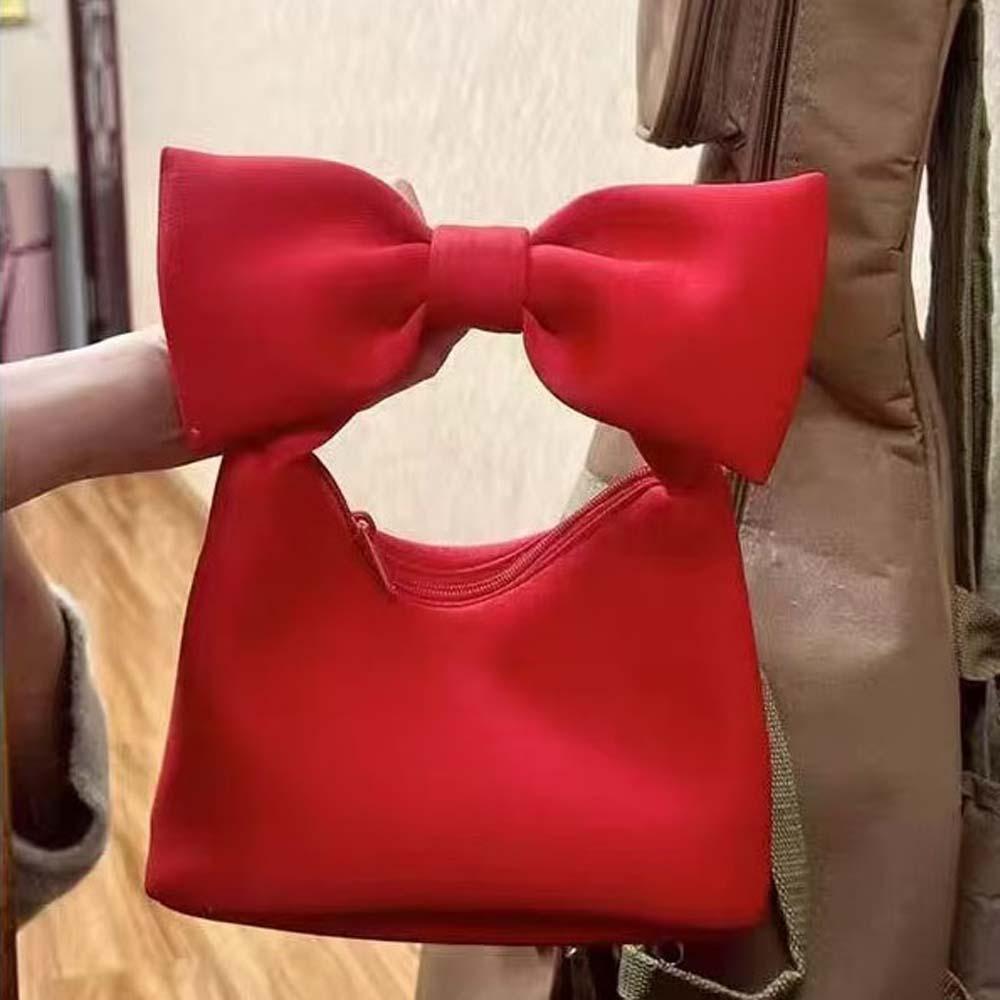 Creative Women Bow Handbag Large Capacity Sweet Shoulder Bag Solid Color Wristlet Bag Party чорний
Creative Women Bow Handbag Large Capacity Sweet Shoulder Bag Solid Color Wristlet Bag Party чорний