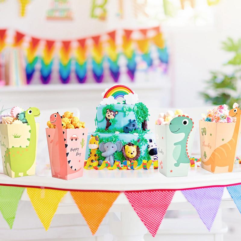 4Pcs Cartoon Dinosaur Boxes Dinosaur Pop Corn Theme Happy Birthday Party Popcorn Box For Packaging Event Party
4Pcs Cartoon Dinosaur Boxes Dinosaur Pop Corn Theme Happy Birthday Party Popcorn Box For Packaging Event Party