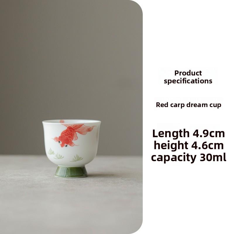 Hand Painted Jade Clay Tea Cup Underglaze Lucky Goldfish Design Master Cup for Gongfu Tea Ceremony Home Use 30ml
Hand Painted Jade Clay Tea Cup Underglaze Lucky Goldfish Design Master Cup for Gongfu Tea Ceremony Home Use 30ml