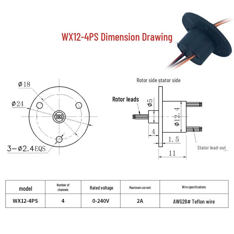 Compact Slip Ring, Cap-Type, 12.4mm OD, 22mm Multi-Circuit with Cap Flange
Compact Slip Ring, Cap-Type, 12.4mm OD, 22mm Multi-Circuit with Cap Flange