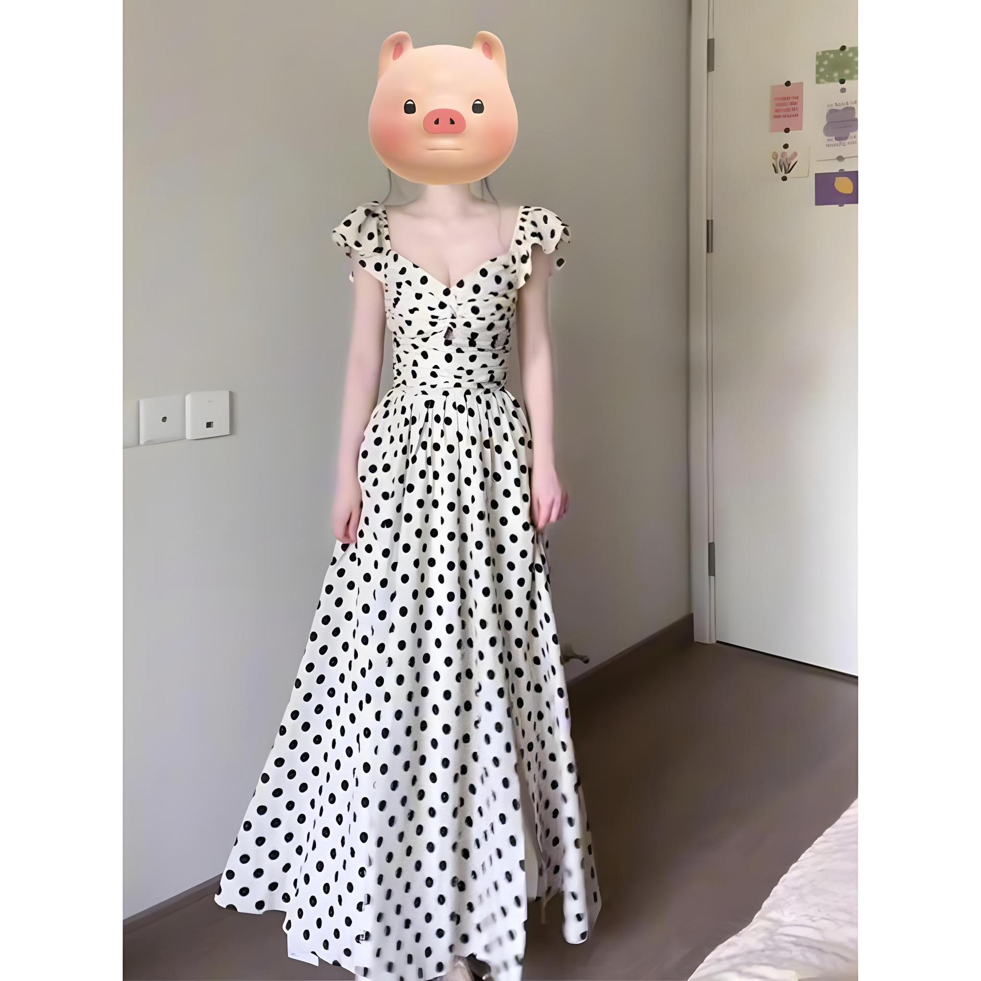 Ретро нежный ветер черно-белый горошек платье с маленьким рукавом-фонариком отпускной стиль темперамент талия А-силуэт длинное платье лето XL- (recommended 110-60kg)
Ретро нежный ветер черно-белый горошек платье с маленьким рукавом-фонариком отпускной стиль темперамент талия А-силуэт длинное платье лето XL- (recommended 110-60kg)