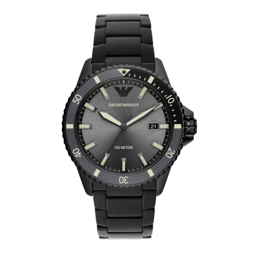 Emporio Armani Three-Hand Date Black Stainless Steel Watch
Emporio Armani Three-Hand Date Black Stainless Steel Watch