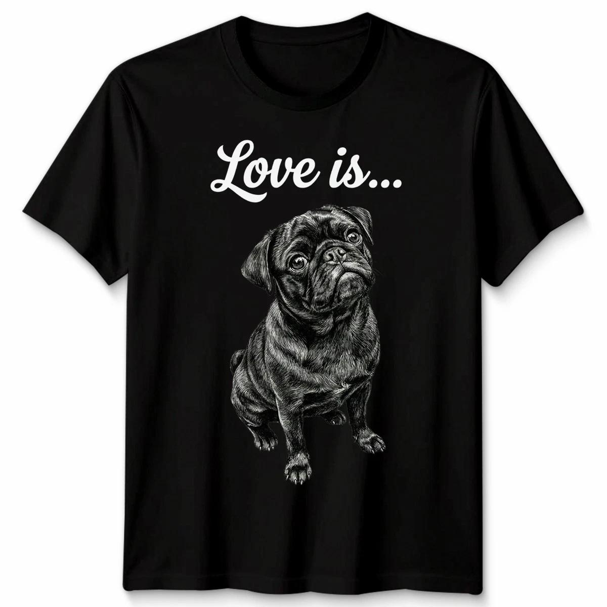 Love Is... Pug Dog Animal Graphic Tee Men’s T-Shirt Women’s Top M
Love Is... Pug Dog Animal Graphic Tee Men’s T-Shirt Women’s Top M