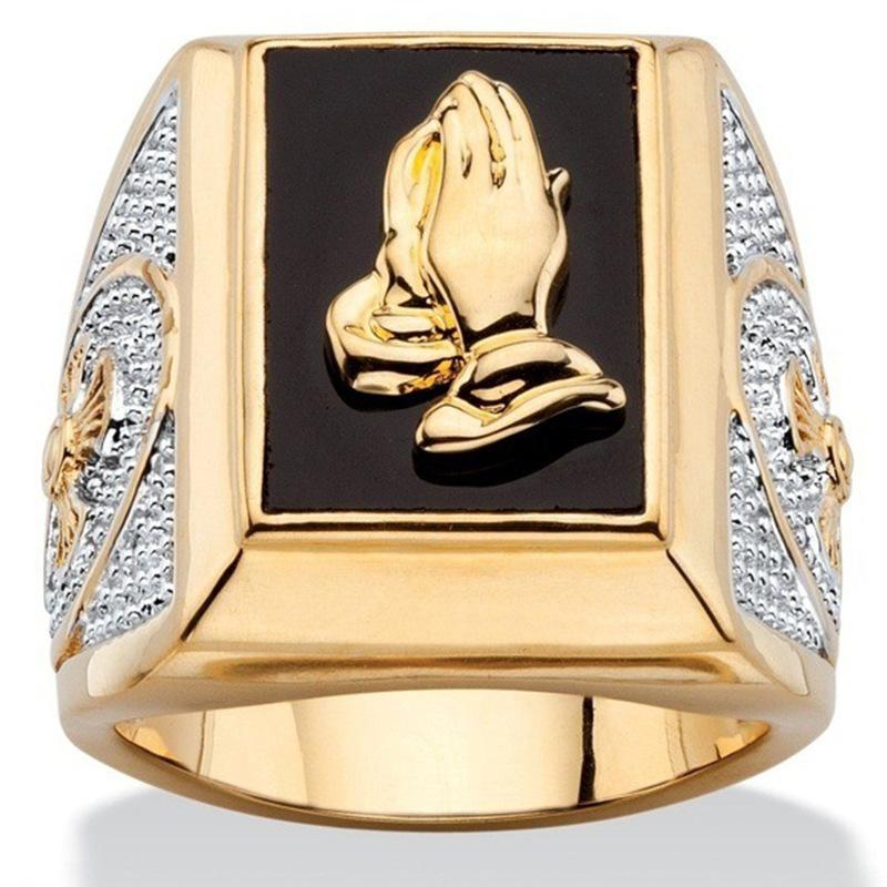 Gold-Plated Stainless Steel Ring For Men Trend Personality Praying Hand Finger Ring Male Fashion Party 10
Gold-Plated Stainless Steel Ring For Men Trend Personality Praying Hand Finger Ring Male Fashion Party 10