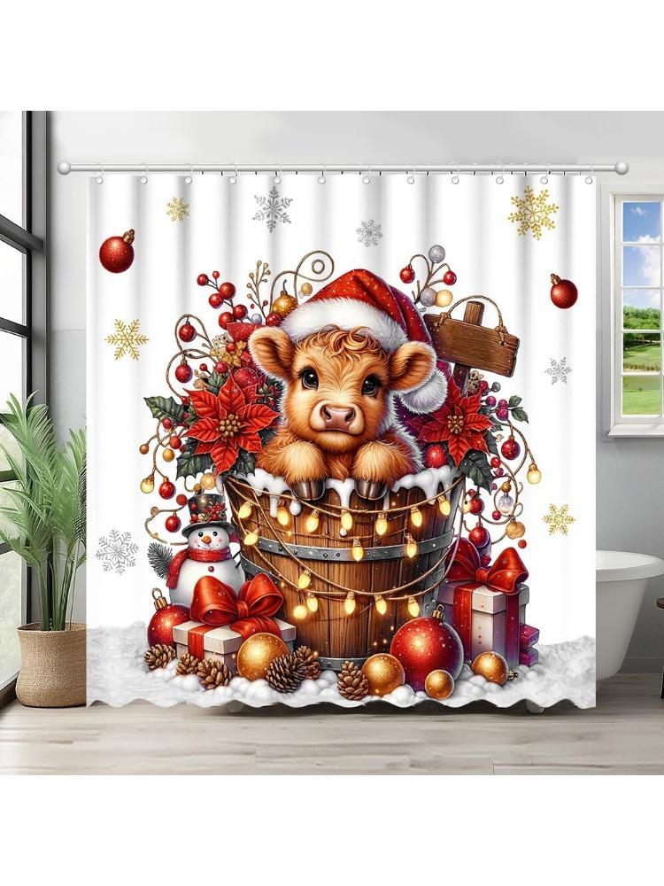Christmas Highland Cow Shower Curtain Merry Christmas Home Bathroom Decorations Western Rustic Farmhouse Bathtub Curtain Set W60H190(CM)-1 Pcs
Christmas Highland Cow Shower Curtain Merry Christmas Home Bathroom Decorations Western Rustic Farmhouse Bathtub Curtain Set W60H190(CM)-1 Pcs