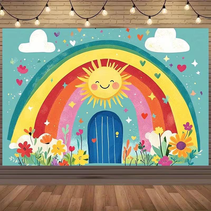 2D Cartoon Rainbow Backdrop, Smiling Sun & Flowers Photography Background for Kids Party 47.2x31.5inch/120*80cm
2D Cartoon Rainbow Backdrop, Smiling Sun & Flowers Photography Background for Kids Party 47.2x31.5inch/120*80cm