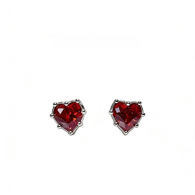 Real 925 Sterling Silver Gold Plated Red Heart Gem Stud Earrings for Women - Vintage Rivet Edge Love Shape Fashion Jewelry срібний
Real 925 Sterling Silver Gold Plated Red Heart Gem Stud Earrings for Women - Vintage Rivet Edge Love Shape Fashion Jewelry срібний