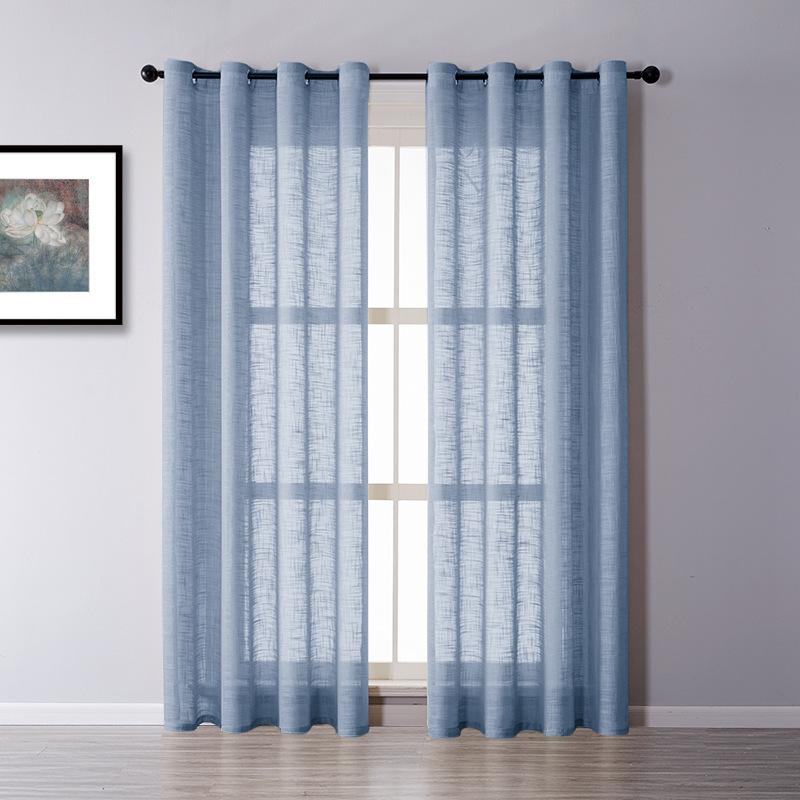 Solid Color Bamboo-jointed Linen Yarn Sheer Curtain Cloth Bedroom Window Tulle Curtain for Living Room Finished W132x145cm&Grommet Top синій
Solid Color Bamboo-jointed Linen Yarn Sheer Curtain Cloth Bedroom Window Tulle Curtain for Living Room Finished W132x145cm&Grommet Top синій