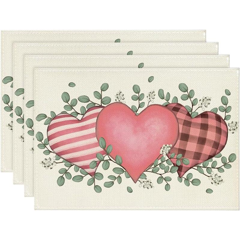 Valentine s Day Placemat Heart Pattern Linen Placemats Love Theme Romantic Desktop Protector Mat for Kitchen Dining 4PC-30X45cm
Valentine s Day Placemat Heart Pattern Linen Placemats Love Theme Romantic Desktop Protector Mat for Kitchen Dining 4PC-30X45cm