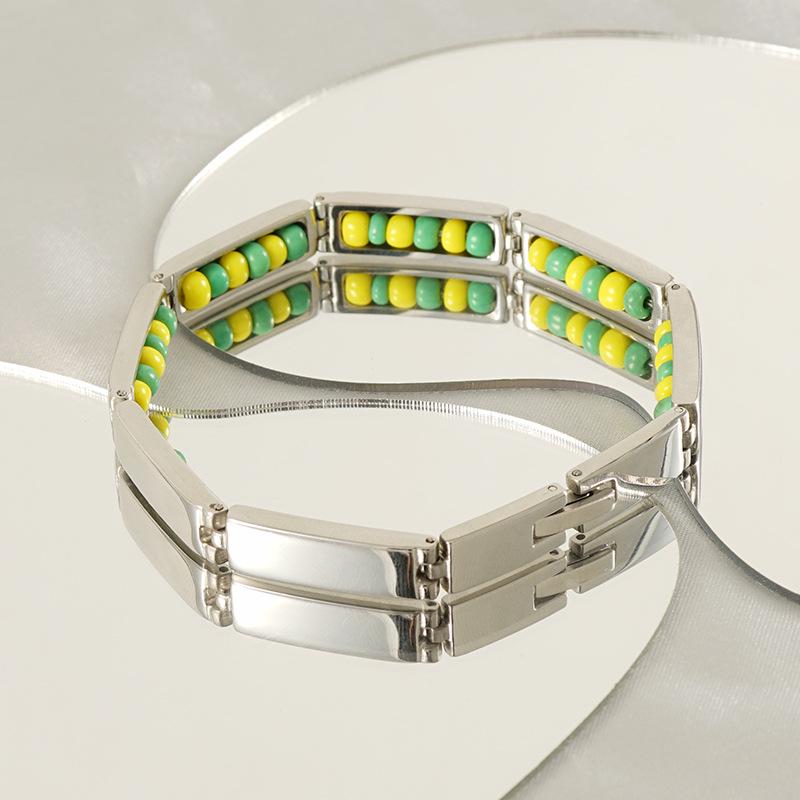 Elegant Titanium Steel Beaded Bracelet with Unique Design - Trendy European and American Style Steel
Elegant Titanium Steel Beaded Bracelet with Unique Design - Trendy European and American Style Steel