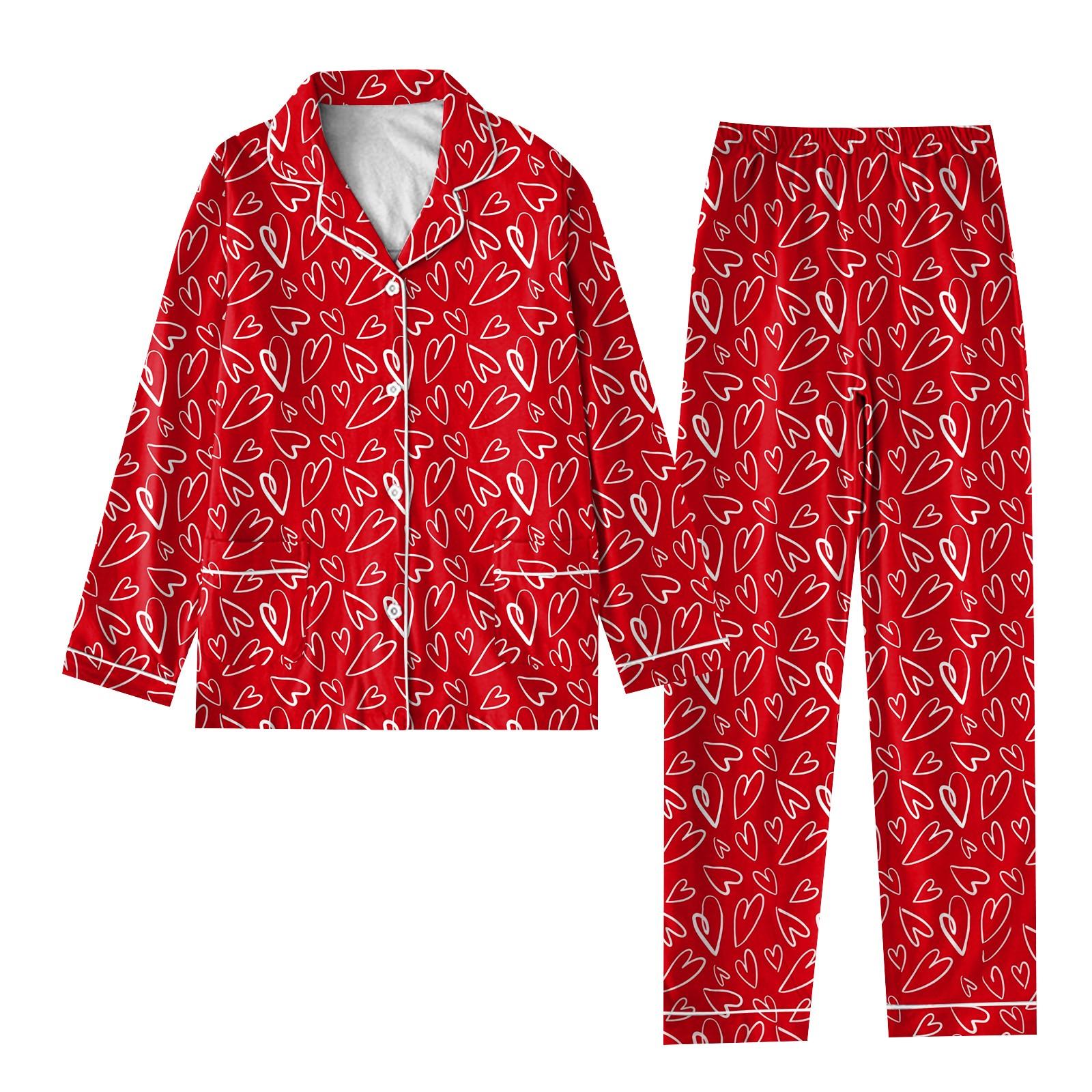 Женский костюм из 2 предметов с принтом, топ на пуговицах с длинными рукавами, широкие брюки, комплект, пижамный домашний повседневный костюм S красный
Женский костюм из 2 предметов с принтом, топ на пуговицах с длинными рукавами, широкие брюки, комплект, пижамный домашний повседневный костюм S красный