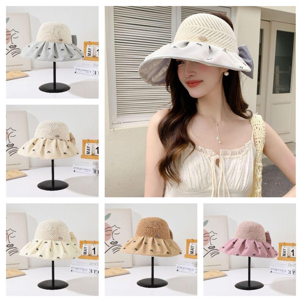 Bowknot Empty Top Sun Hat Sweet Female Shell Hat Simple Foldable Visor Cap Travel білий
Bowknot Empty Top Sun Hat Sweet Female Shell Hat Simple Foldable Visor Cap Travel білий