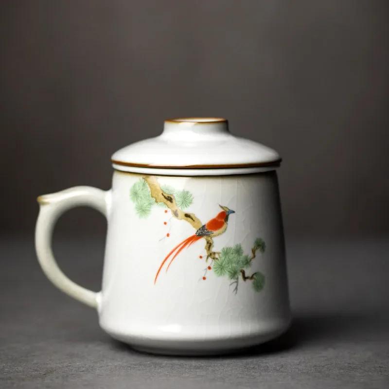 420ml Chinese Ru Kiln Ceramic Teacup with Strainer Handmade Tea Cup Household Tea Water Separation Mug Portable Travel Teaware 10x12cm 420ml
420ml Chinese Ru Kiln Ceramic Teacup with Strainer Handmade Tea Cup Household Tea Water Separation Mug Portable Travel Teaware 10x12cm 420ml