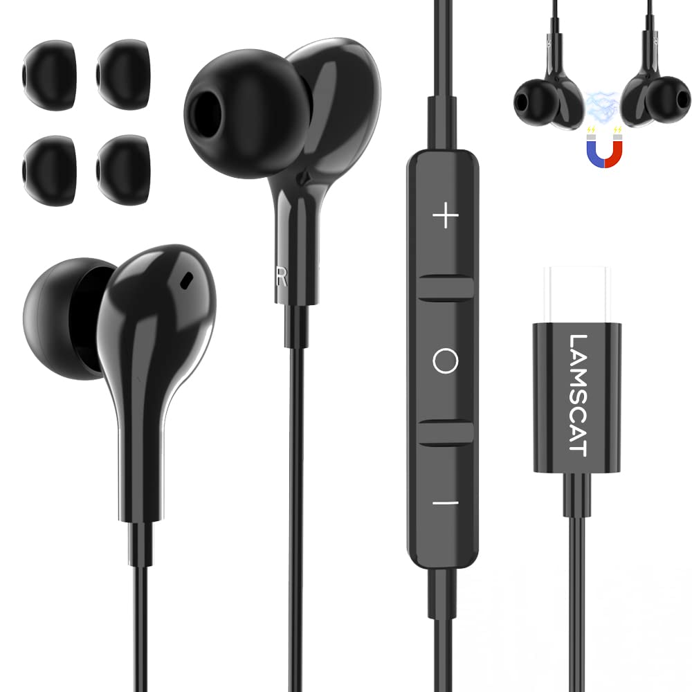 LAMSCAT Earphones Wired with Microphone Typec ENC Noise Canceling DAC Canal Type Wire Control Call C Terminal Telework Online Meeting Game Suitable
LAMSCAT Earphones Wired with Microphone Typec ENC Noise Canceling DAC Canal Type Wire Control Call C Terminal Telework Online Meeting Game Suitable